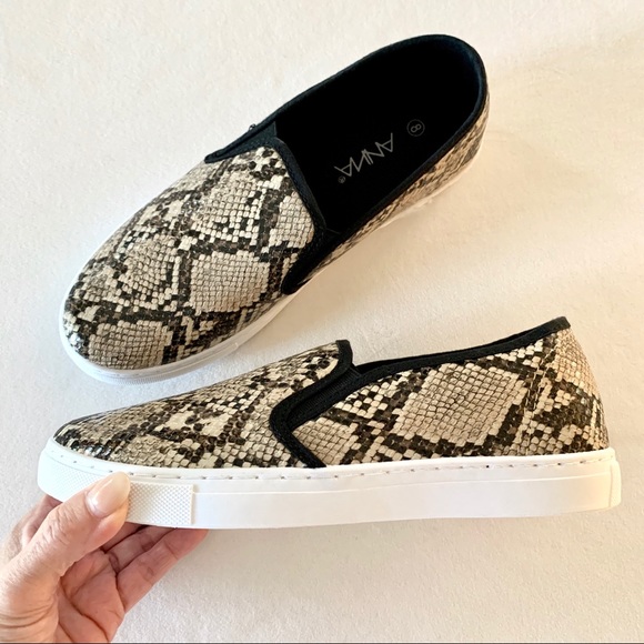 Anna Shoes - NWOT ANNA faux snake slip on sneakers